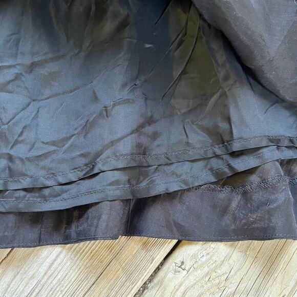 Club Monaco Black Satin Ruffled Tie Waist Mini Skirt Size 6 - Picture 5 of 9